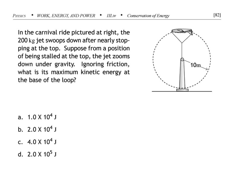 Carnival ride work and energy problem