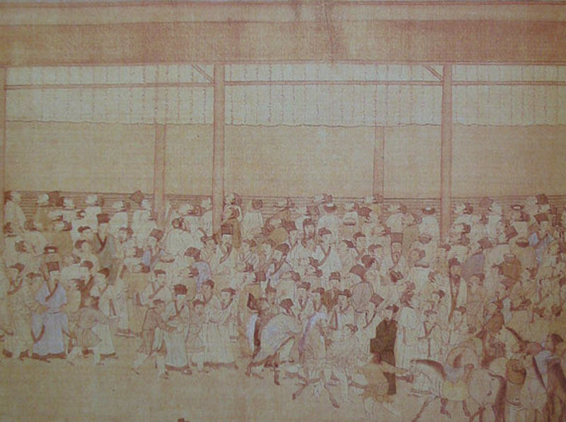 Students competed in imperial examinations to receive a position in the bureaucracy of ancient China.