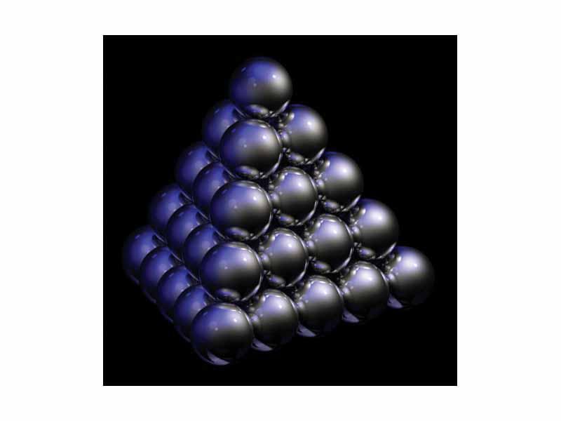 Sphere packing calls a closest-packed arrangement.