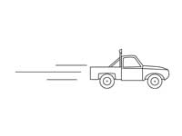 Truck moving with speed